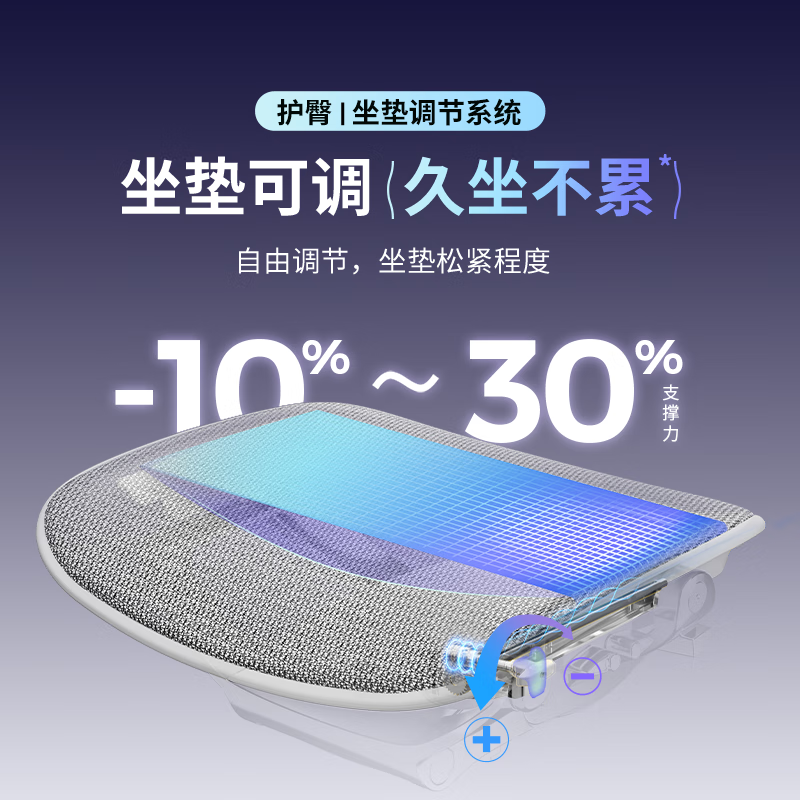 Ergonor保友金豪E2 Pro 人体工学椅 办公椅电脑椅电竞椅 银白网+躺舒宝