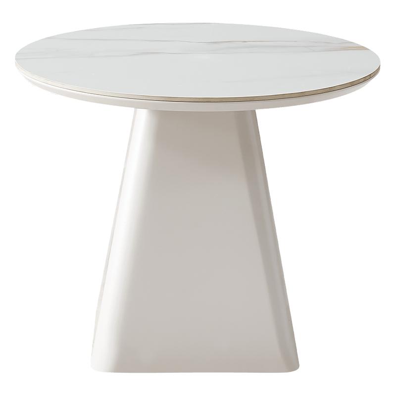 QuanU 全友 家居 现代简约岩板圆形小户型简易奶油风茶几阳台客厅家用DW1189 高茶几