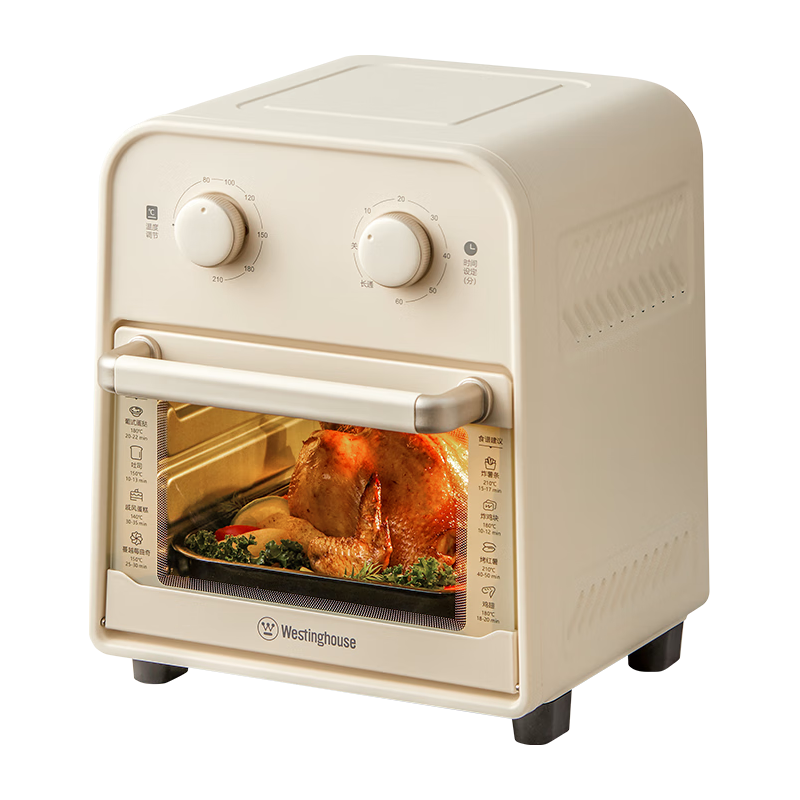 西屋可视化空气炸锅家用12升大容量多功能烘焙空气炸烤箱12A21 奶油白