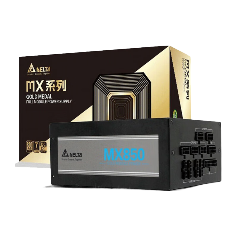 DELTA 台达 MX850金牌全模组850W电脑电源（日系电容/智能温控/单路设计/额定功率）