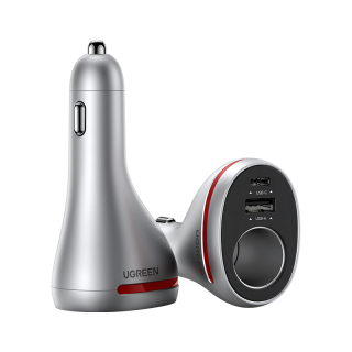 移动端、京东百亿补贴：绿联 CD204 车载充电器 USB+Type-C双口 84W