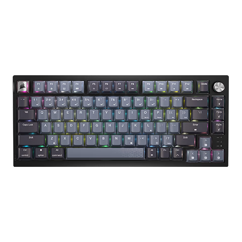 USCORSAIR 美商海盗船 K65 PLUS 82键 2.4G蓝牙 多模无线机械键盘 黑色 红轴 RGB