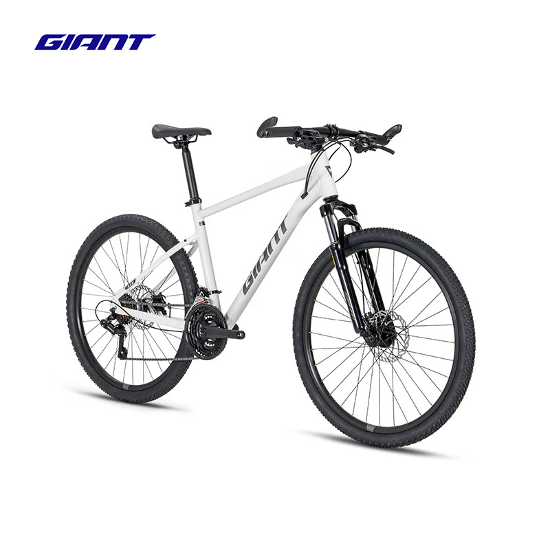 捷安特（GIANT）ATX 620铝合金21速机械碟刹成人变速山地自行车 白月光 26×19.5 L 173-186cm