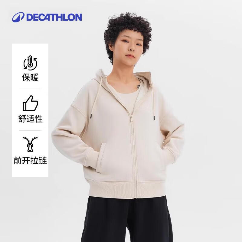  DECATHLON/迪卡侬 柔软宽松 摇粒绒连帽拉链卫衣开衫