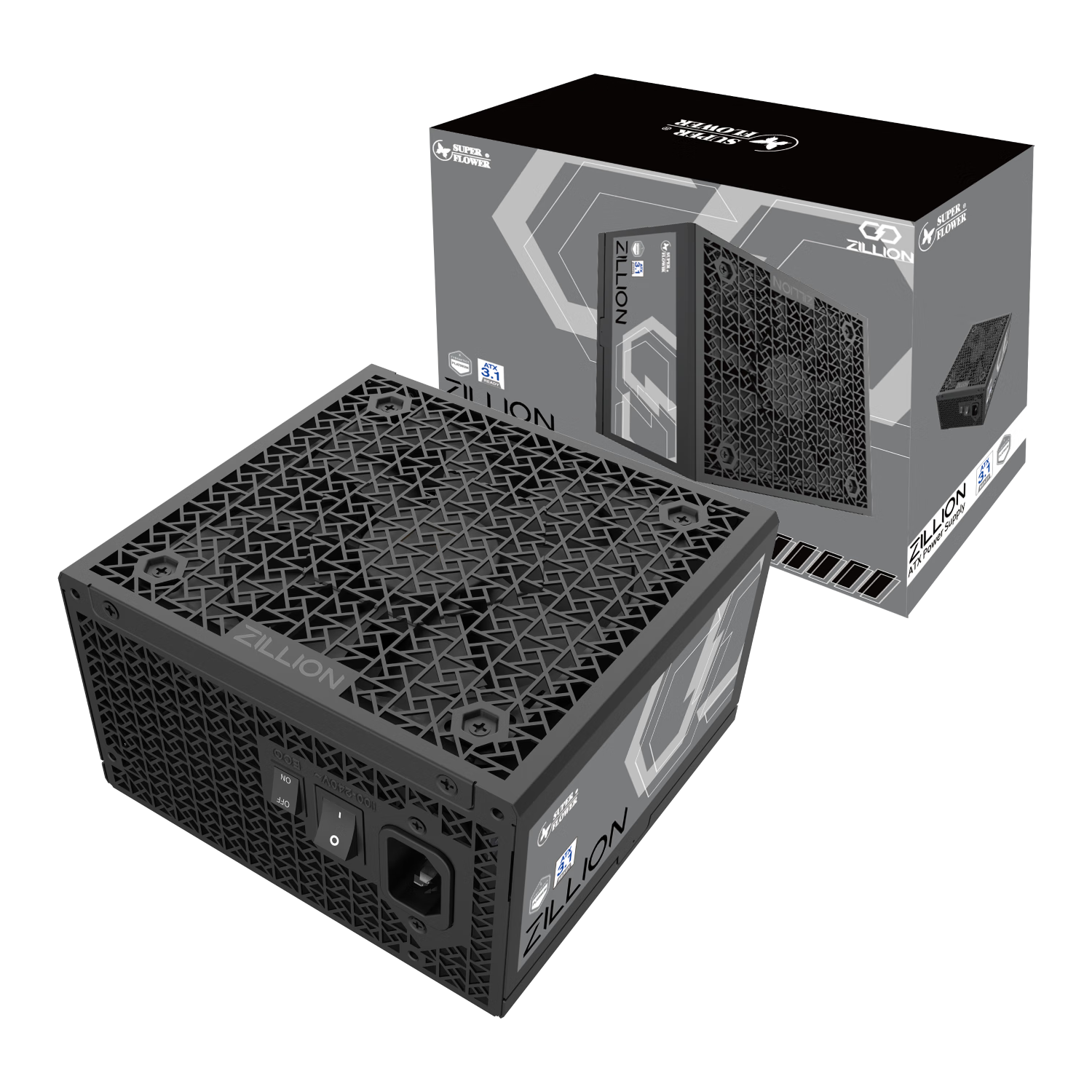 SUPER FLOWER振华 ATX3.1电源 额定1000W ZILLION P1000W 白金牌全模 /五年保固/支持50系显卡