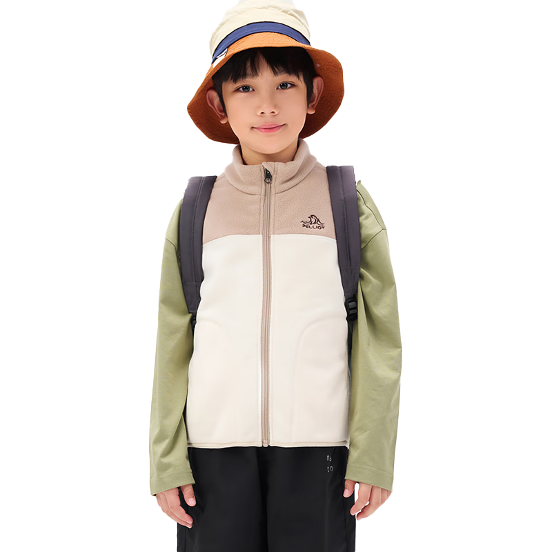 伯希和（Pelliot）儿童马甲春季保暖冲锋衣内胆抓绒户外跑步防风外套134310197紫110