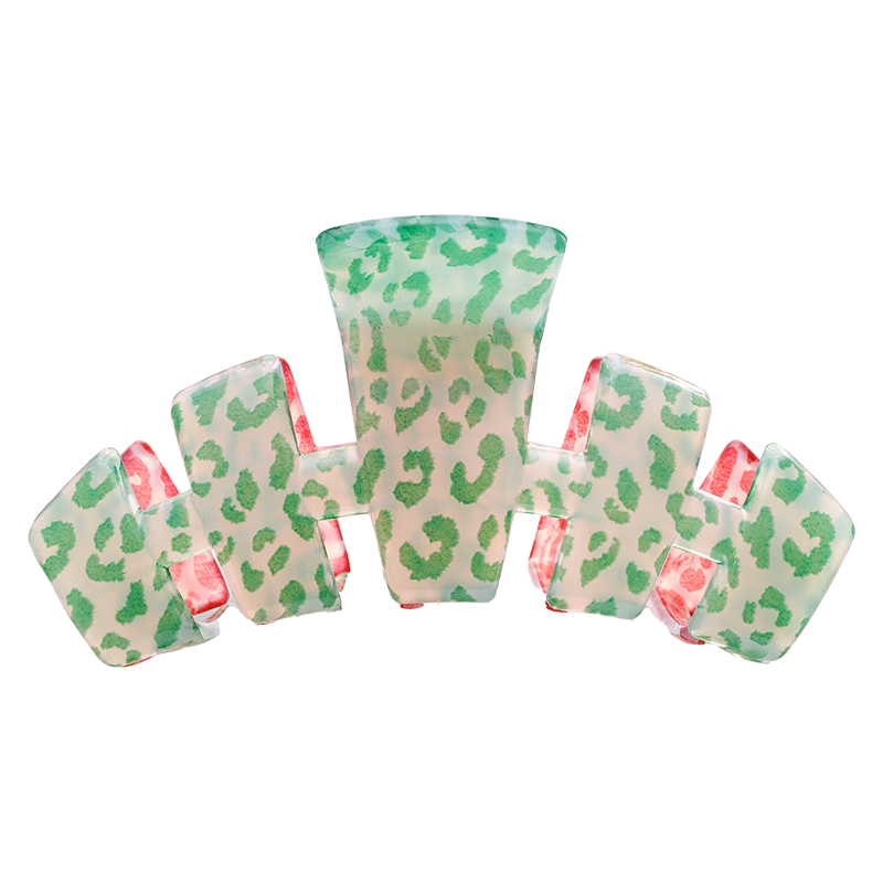 TELETIES美国神奇魔力扁平发夹抓夹后脑勺鲨鱼夹头饰盘发夹子 【双面甜心豹】