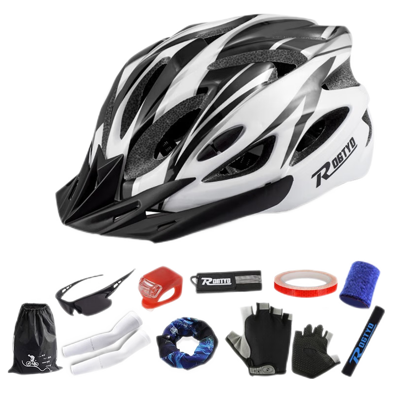 ROGTYO自行车头盔骑行头盔男女一体成型眼镜头盔电动车头盔单车骑行装备