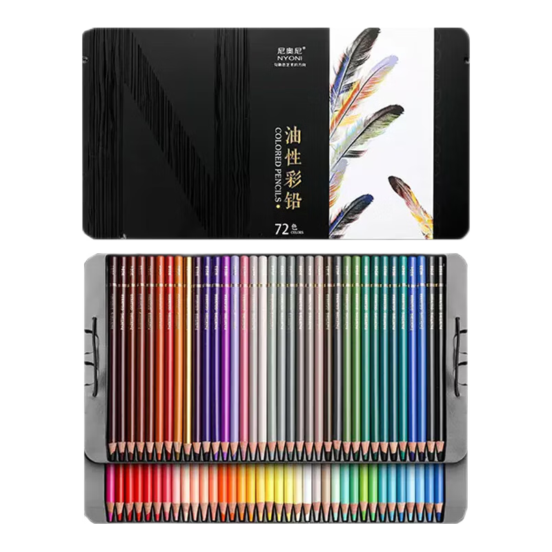 尼奥尼（NYONI）24色人像油性彩色铅笔专业肤色原木六角儿童学生画画绘图美术素描彩铅套装N8535