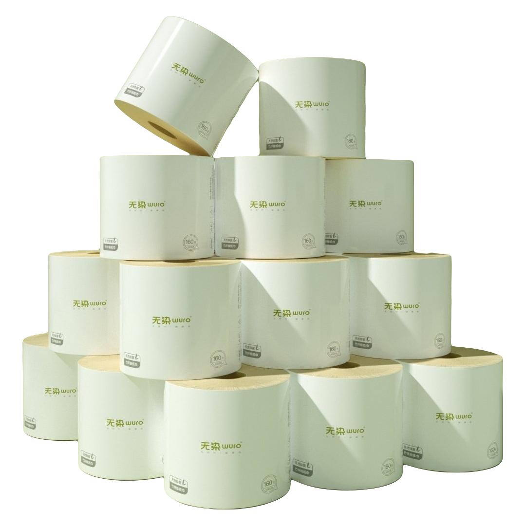 无染 天然竹纤维抑菌有芯卷纸27卷