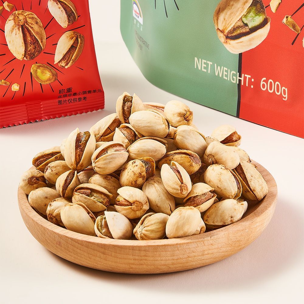 天虹牌开心果600g蒜香&黑胡椒风味坚果袋装休闲零食小吃