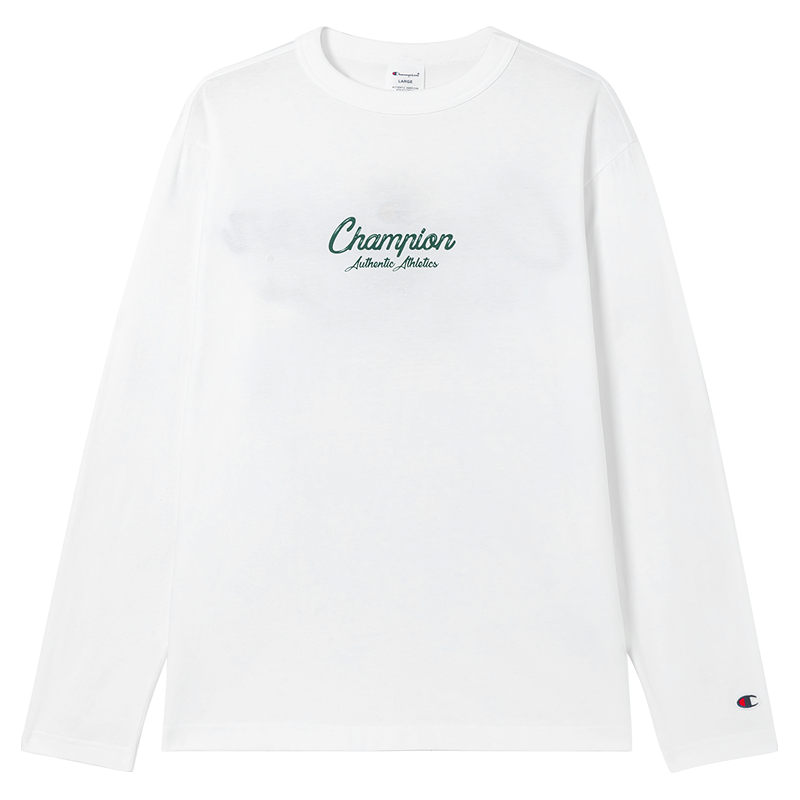 【品牌】秋冬撞色印花长袖T恤男圆领套头LOGO休闲百搭