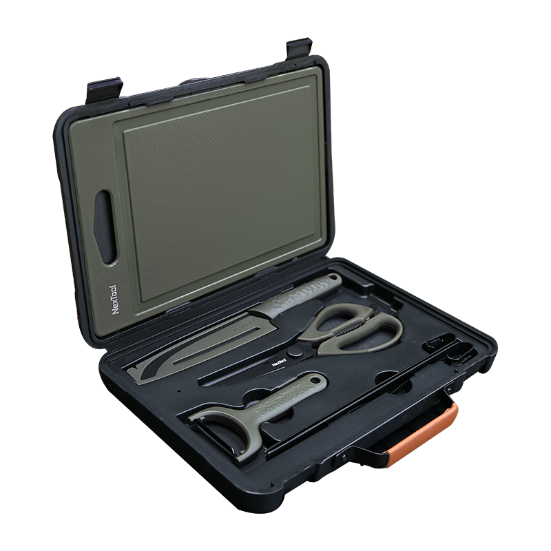 纳拓（NexTool）户外居家多功能便携菜板套装露营野餐套装箱便携式三德刀具剪刀