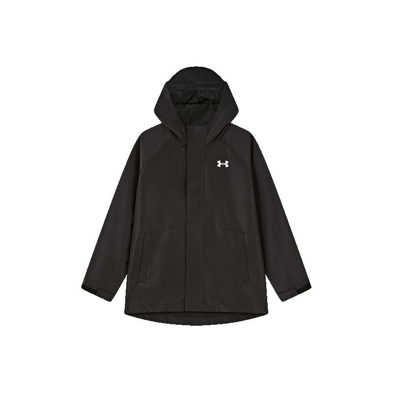 安德玛 【防风&防泼水】130-170男女中大童户外运动连帽梭织外套