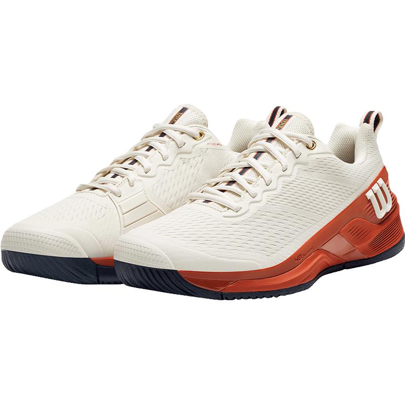 威尔胜（Wilson）2025男款RUSH PRO 4.5综合稳定系列运动专业竞技网球鞋 【 沙/藏青/岩红】WRS338000 40 -US 7.0