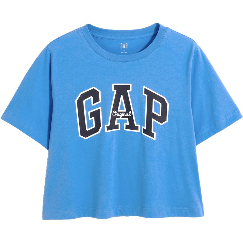 Gap女装廓形T恤LOGO纯棉亲肤短袖夏659468正肩上衣