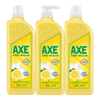 AXE 牌柠檬护肤洗洁精清洁剂大桶厨房洗碗去油不伤手 柠檬1.01Kg*3瓶