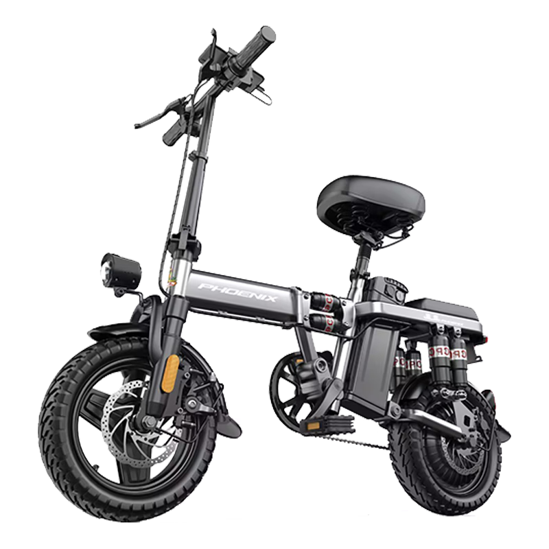 凤凰折叠电动自行车超轻成人助力便携代驾车代步车新国标锂电池电瓶车 至尊版-航空铝合金-16重减震40A纯电120KM