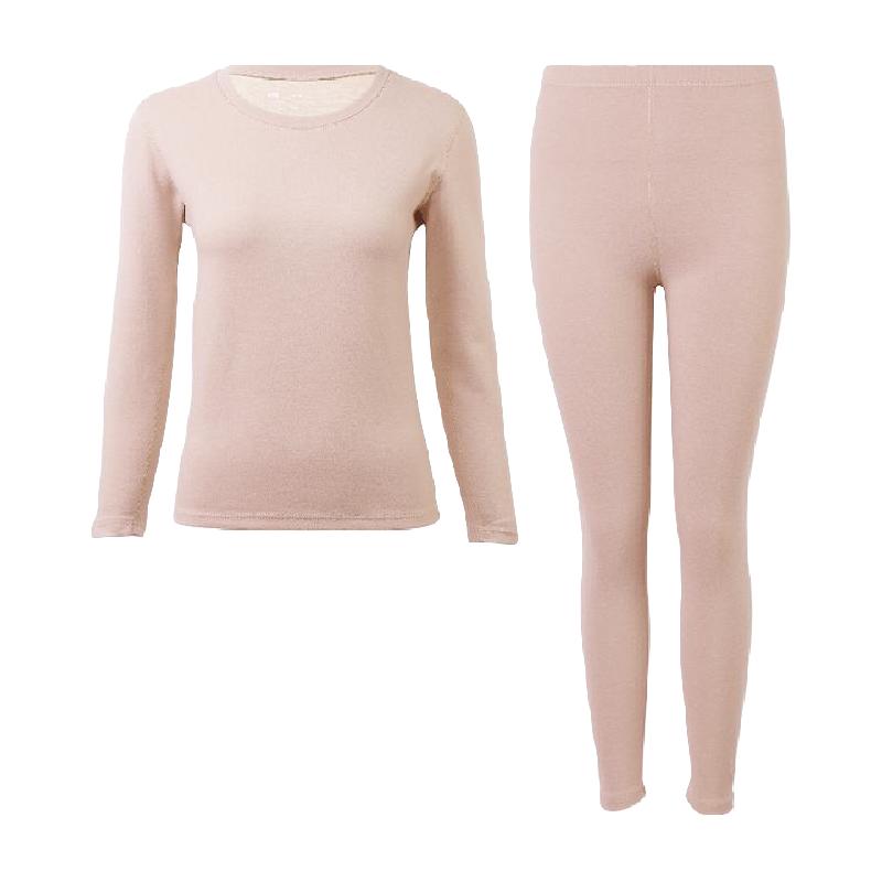 雅黛俪女士内衣套装深冬季双面磨绒保暖秋衣秋裤女打底衫2024