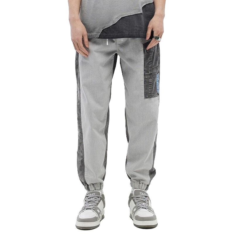 ABLE JEANS 欧帛牛仔 ABLEJEANS 拼接水洗弹力牛仔裤男女款潮流束脚裤