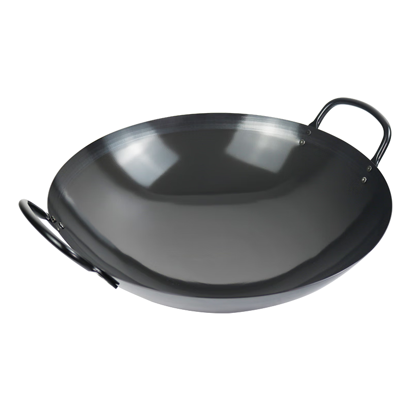 珍珠生活 炒锅42cm日本进双耳铁锅无涂层熟铁加大炒菜锅H-8989