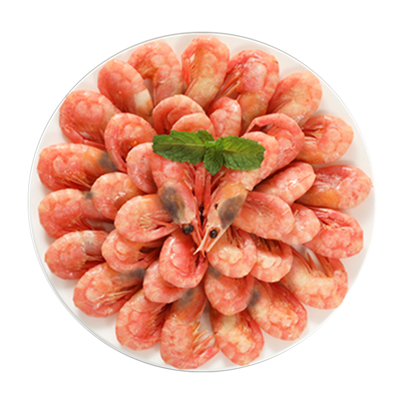 美加佳加拿大海藻头熟冻北极甜虾净重10斤 90-120只/kg 黑头虾 中秋礼盒 海藻头（黑头）甜虾 10斤