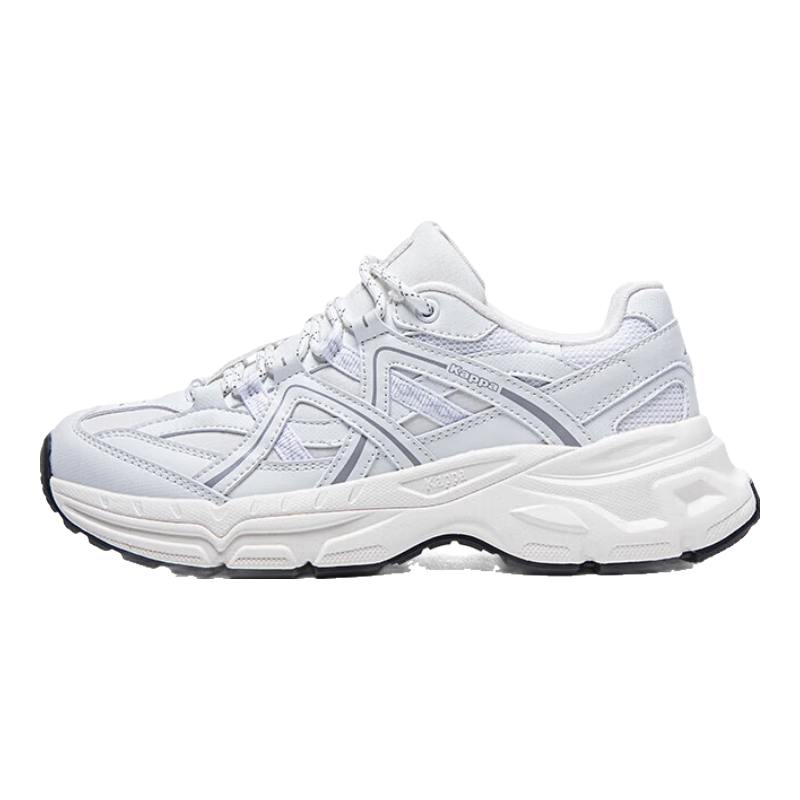 Kappa 卡帕 男女同款运动鞋休闲老爹鞋子潮鞋 白灰色 38