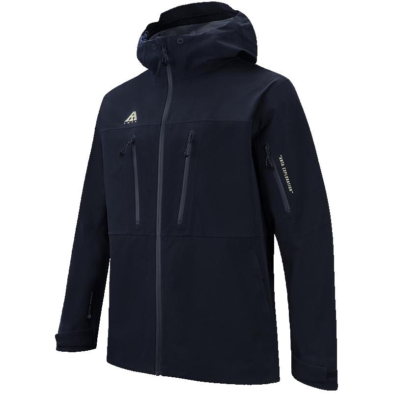 ANTA 安踏 梭织硬壳防水连帽冲锋衣男户外山系防风徒步外套