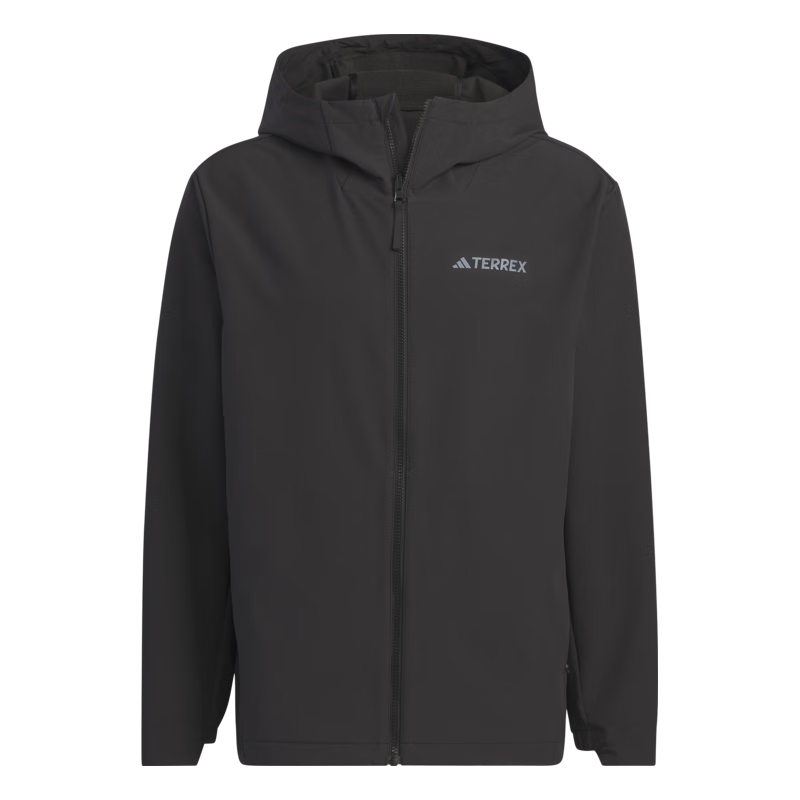 adidas加绒舒适户外连帽软壳衣男装冬季阿迪达斯TERREX 黑色/黑色 L