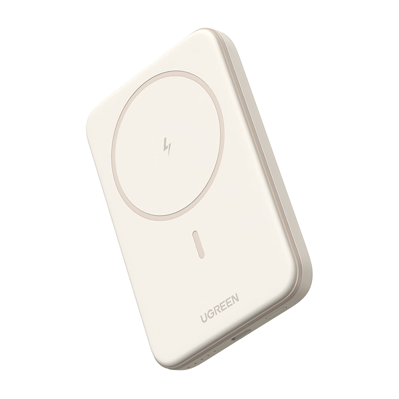 UGREEN 绿联 PB560 磁吸无线移动电源 米白色 5000mAh Type-C 15W
