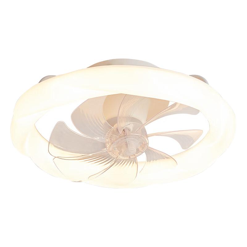 雷士（NVC）奶油风吊扇灯风扇灯儿童房LED智能调光卧室餐厅吸顶灯 舒云42瓦丨无极调光丨奶油风