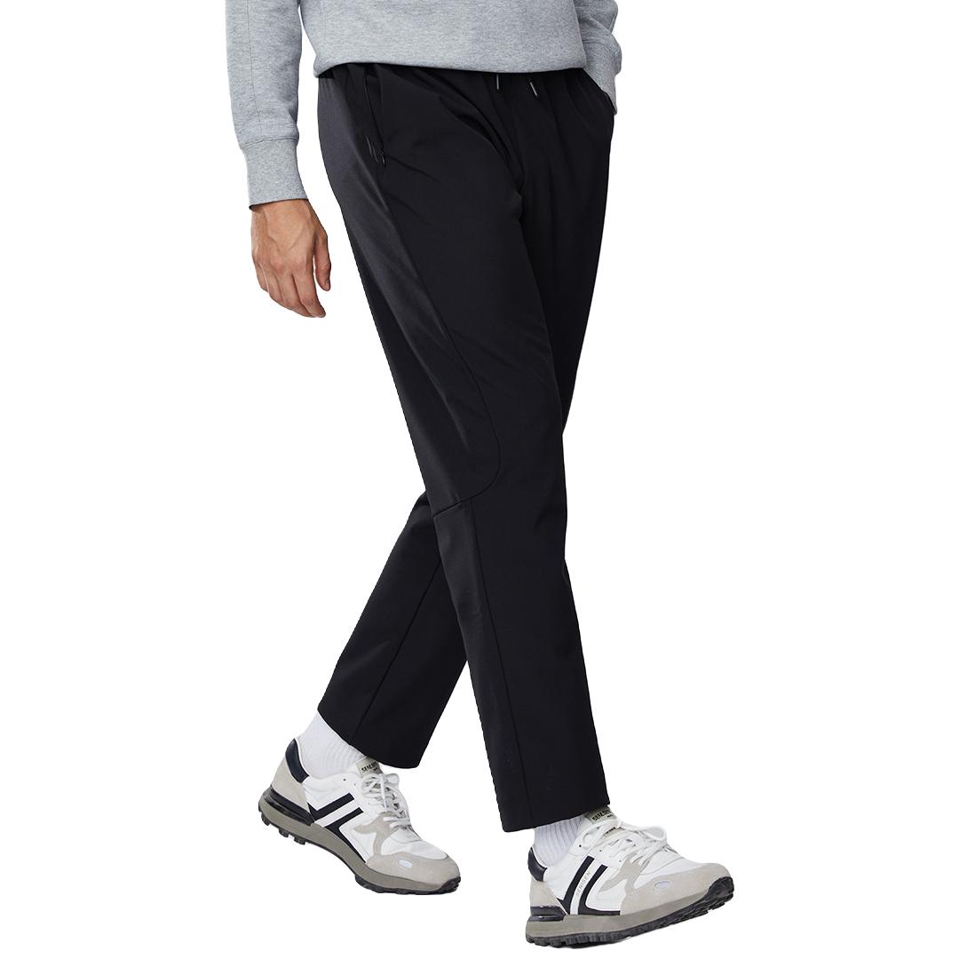 90分男装户外加绒保暖防泼水软壳长裤 黑色 S(165/适合60-65kg)