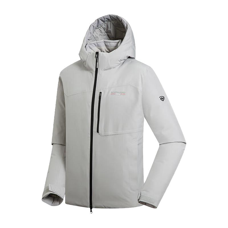 诺诗兰冬季新款男士戈尔羽绒服户外防泼防水鹅绒外套NDJDH5875S 港雾灰色 170/M