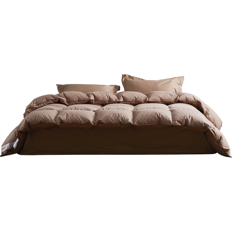 斯诺曼100支贡缎西伯利亚95%白鹅绒羽绒冬被 填充1050g200x230cm【卡】 100支冬被卡其色 200*230cm