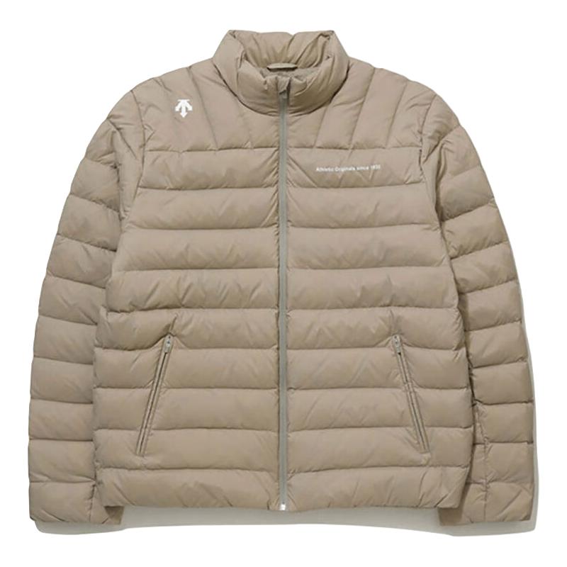 迪桑特（DESCENTE）男女同款日常休闲立领轻便羽绒服夹克 米色 M(95) 
