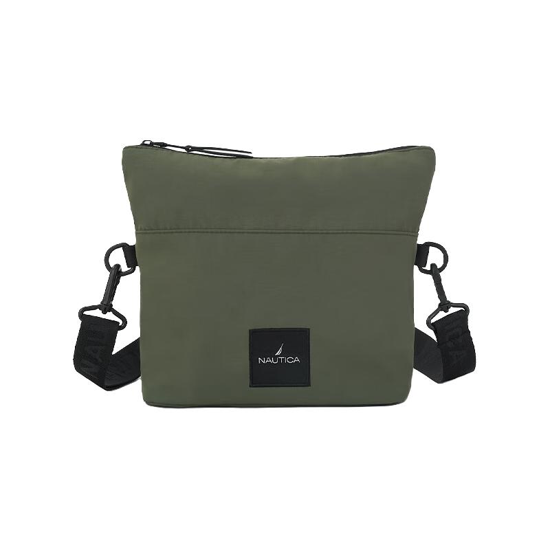 NAUTICA诺帝卡男女斜挎包 简约休闲大容量户外休闲通勤单肩手提包 绿色