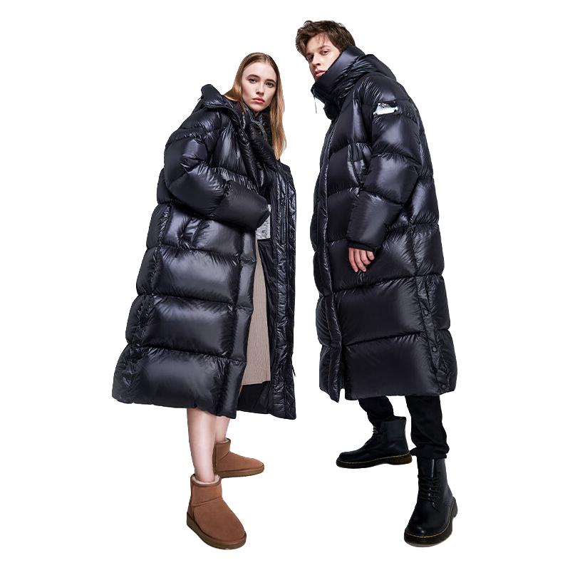 HIGHROCK 天石 鹅铠甲羽绒服男女同款过膝户外90%白鹅绒加厚长款东北极寒鹅铠甲 匈牙利进口90%白鹅绒黑色 M