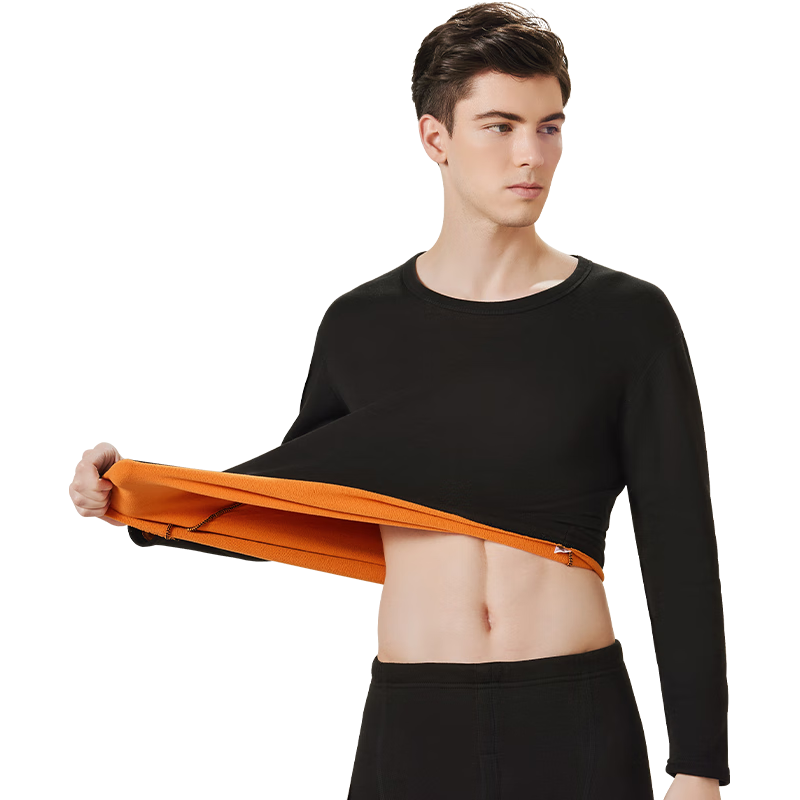 南极人 男士保暖内衣加厚套装青年中老年秋衣秋裤防寒保暖衣裤黑色XL