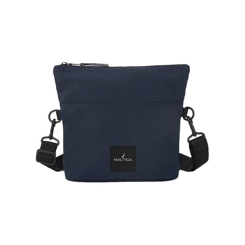 NAUTICA诺帝卡男女斜挎包 简约休闲大容量户外休闲通勤单肩手提包 蓝色