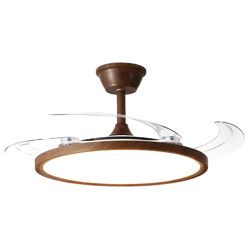 箭牌超薄餐厅风扇灯胡桃木色中古风扇灯小米中山灯具