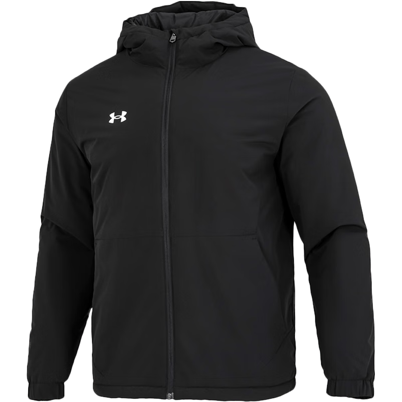 安德玛（Under Armour）外套男 宽松弹力夹克男棉袄防泼水防风保暖连帽棉服男 22600902-001/弹力防泼水/经典黑 2XL/185/104A