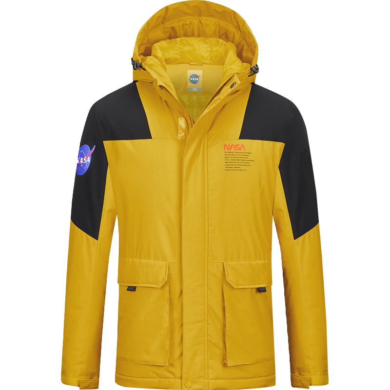 探拓 冬季户外保暖撞色时尚外套户外服男款夹棉户外服外套