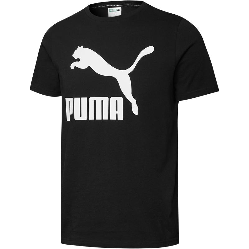 PUMA 彪马 官方 新款男子休闲印花圆领短袖T恤CLASSICS 532279 黑色 01 S