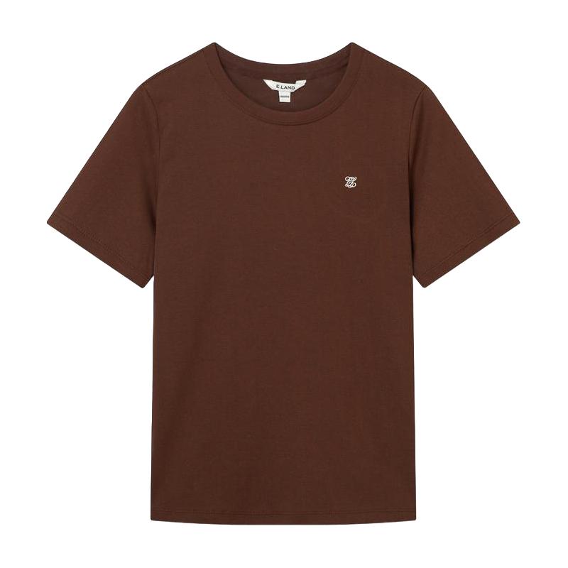 Eland衣恋短袖T恤女纯棉基础款正肩合体版型内搭打底上衣夏季
