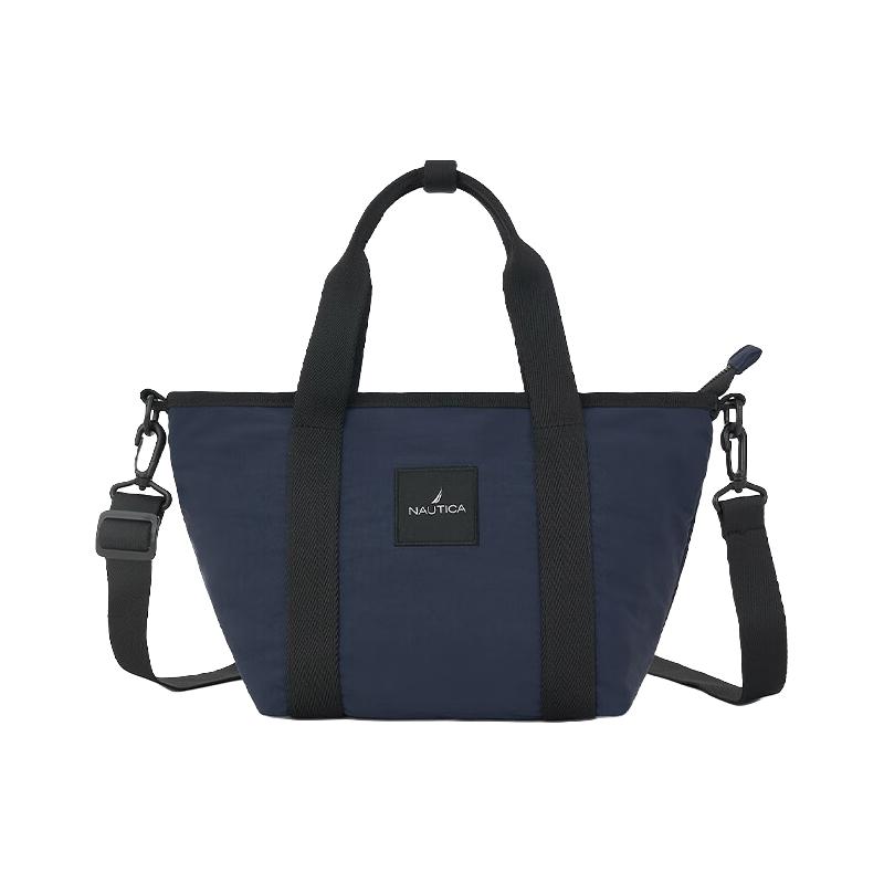 NAUTICA诺帝卡 斜挎男女包简约休闲大容量手提单肩旅行背包托特包 蓝色-M