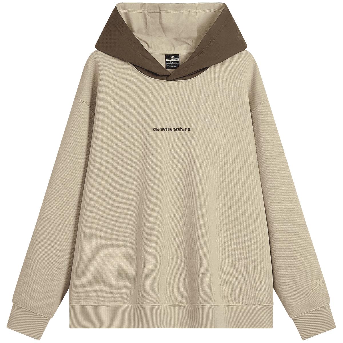 特步 XTEP款卫衣拼色款运动卫衣男上衣女上衣中性连帽卫衣