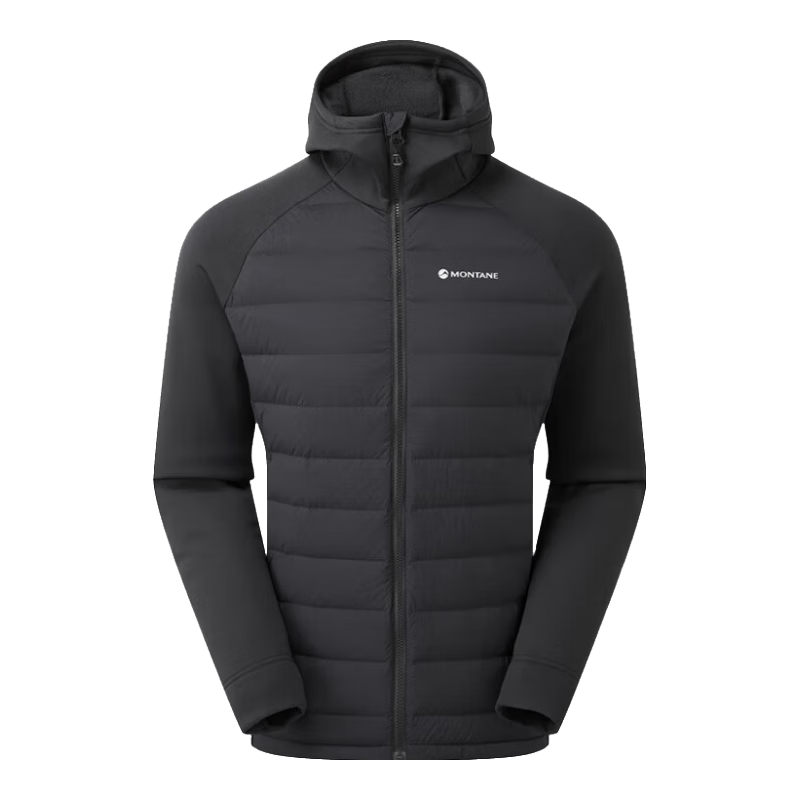 MONTANE 盟泰恩 COMPOSITE男款抓绒拼接连帽棉服秋冬保暖防风雨 BLACK 黑色 L