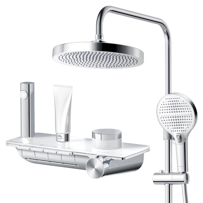 松下（Panasonic）恒温花洒智能全铜淋浴舒爽套装增压顶喷钢琴键置物家用卫生间洗澡