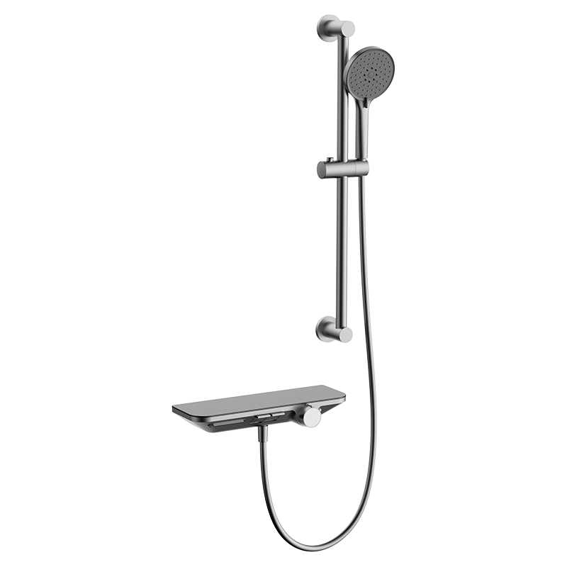 法恩莎（FAENZA）两功能隐藏下水玻璃置物台分体式钢琴键淋浴花洒F9E8847GGP【灰】