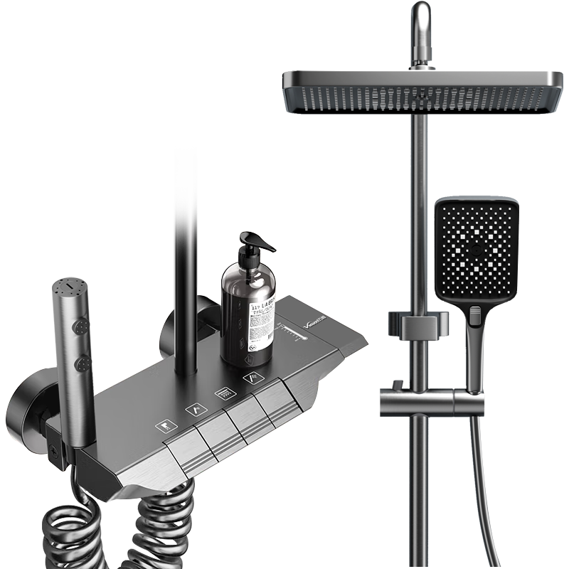 万和淋浴花洒套装独立琴键增压花洒全套花洒喷头浴室淋浴器